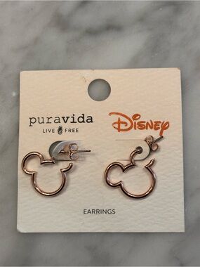 Rose Gold Mickey Outline Earrings